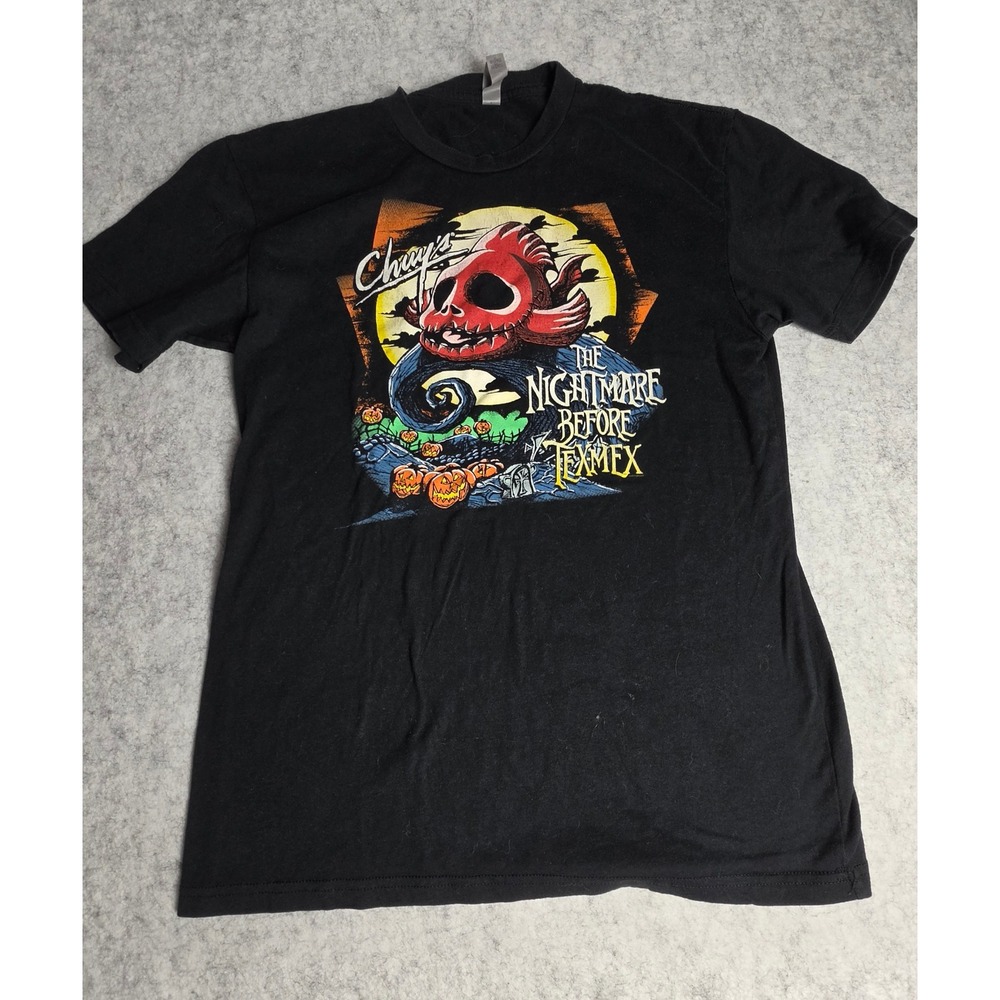 Chuys The Nightmare Before Tex-Mex Graphic T-Shirt Black Small Next Level Tee